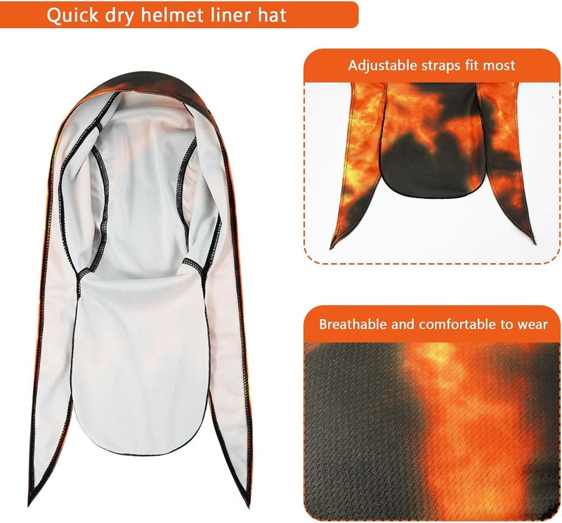DOCILA 3 Pcs Do Rags for Men Skull Cap Bandana Hat Breathable Helmet Linner Beanie - Image 5